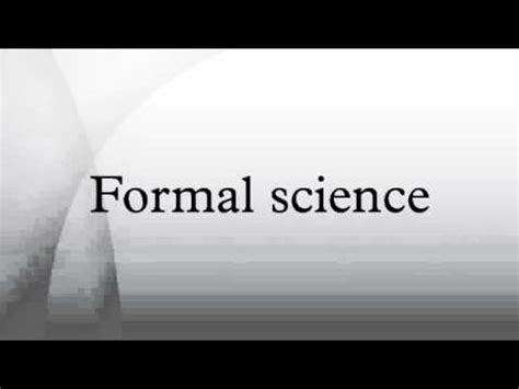 Formal science - YouTube