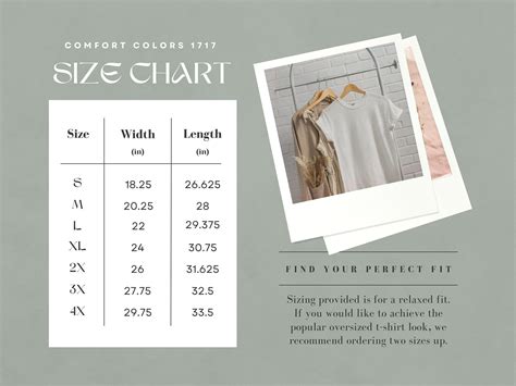 Comfort Colors 1717 Size Chart by Anna Norman on Dribbble