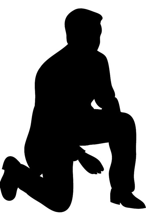 person kneeling silhouette png - Clip Art Library