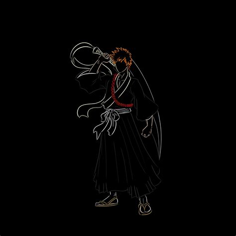 Ichigo Kurosaki Wallpaper 4K, Black background, 5K, Bleach