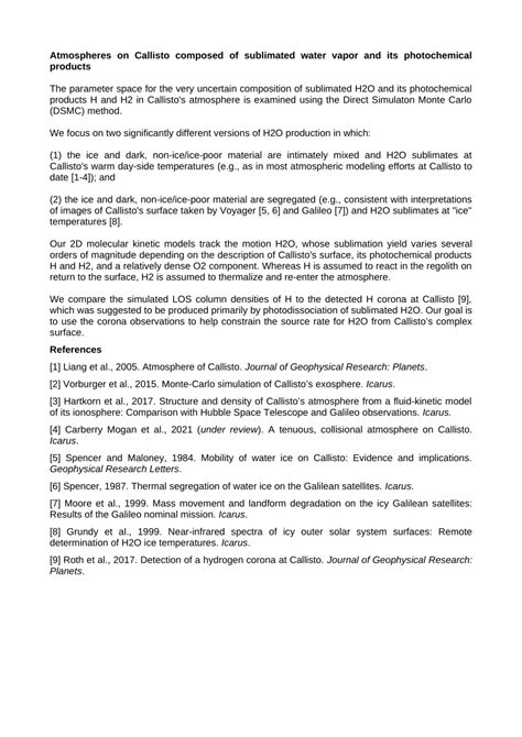 (PDF) Models of Callisto's atmosphere composed of sublimated water ...