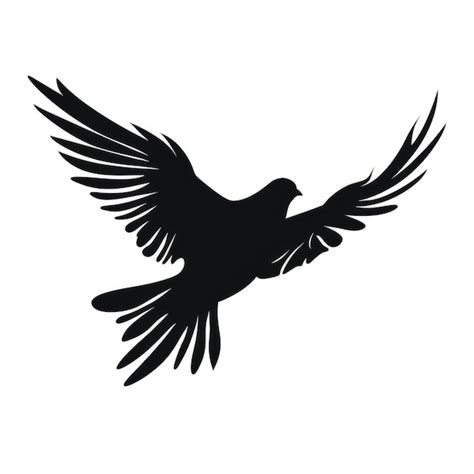 Premium AI Image | A silhouette black bird flying in the air