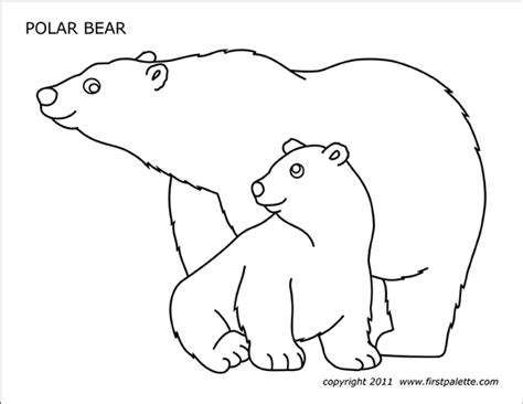 Polar Bear | Free Printable Templates & Coloring Pages | FirstPalette.com