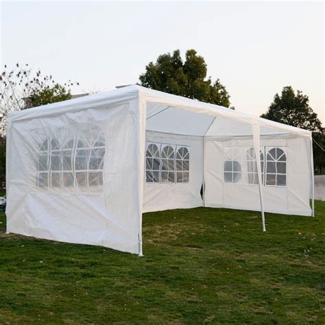 10 x 20 White Party Tent Canopy Gazebo w/ 4 Sidewalls