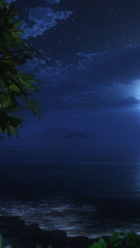 Ocean Night Sky Anime Wallpapers - Wallpaper Cave