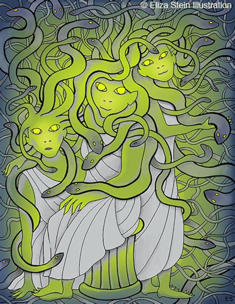 Medusa and the Gorgon Sisters Art Print Ancient Greek - Etsy Sweden