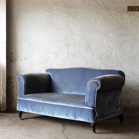 Victorian Sofa With Original Blue Velvet Upholstery — Vintage and ...