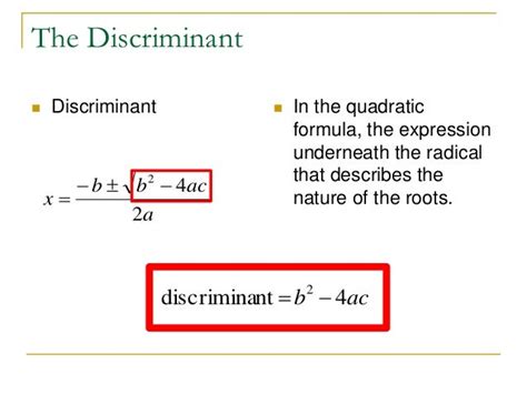 16.6 Quadratic Formula & Discriminant