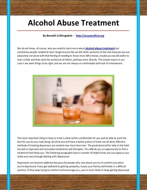 Alcohol abuse treatment