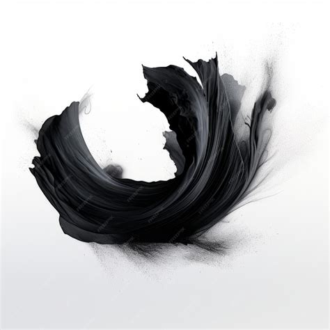 Premium AI Image | Abstract Black Photoshop Brush on Plain White Background