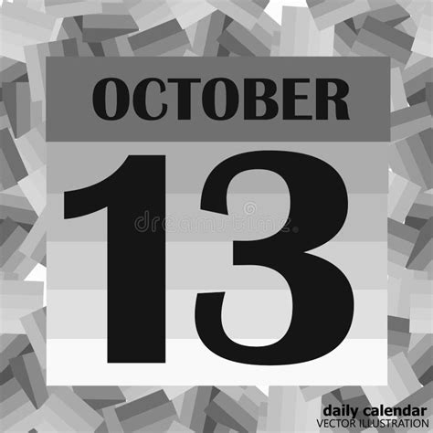 October 13, Calendar Day. Vector Illustration. Stock Vector ...