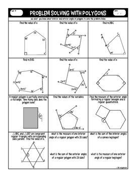 Polygon Angle Sum Worksheet