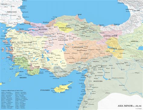 Anatolia Asia Minor Map