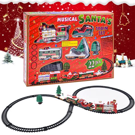 Lights And Sounds Christmas Train Set Railway Trac... – Grandado