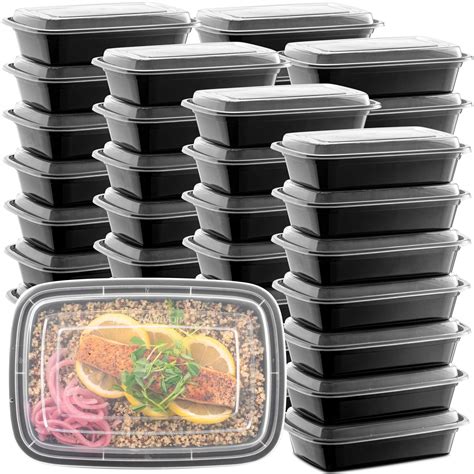 Buy 50-Pack Reusable Meal Prep Containers Microwave Safe Food Storage ...