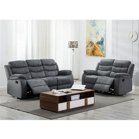 Jim Collection Contemporary 2-Piece Reclining Living Room Upholstered ...