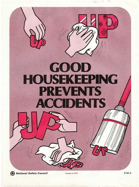 Vintage Work Safety Poster Good Housekeeping Prevents Accidents - Etsy ...