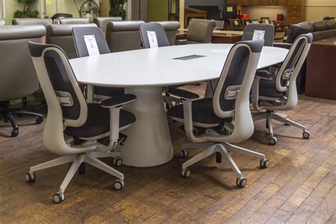 9.2′ x 5′ White Conference Table • Peartree Office Furniture