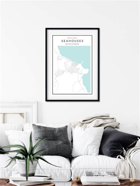 Seahouses Map Print Custom City Map Map Of Seahouses | Etsy