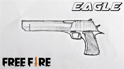 HOW TO DRAW FREE FIRE DESERT EAGLE EASY 🔥 - YouTube