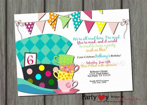 This item is unavailable | Etsy | Mad hatter tea party invitations, Mad ...