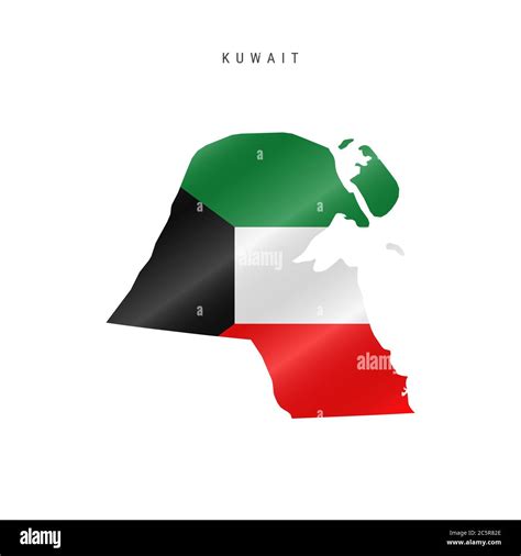 Detailed waving flag map of Kuwait. map with masked flag Stock Photo ...