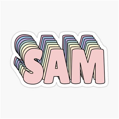 "Sam Name" Sticker for Sale by ashleymanheim | Redbubble