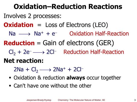 PPT - Chapter 6: Oxidation-Reduction Reactions PowerPoint Presentation ...