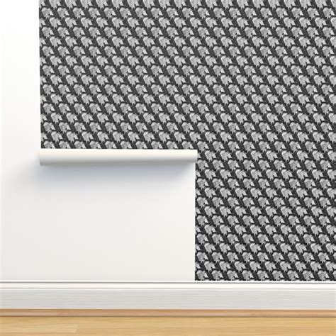 Art Deco Houndstooth in Pure Black, Wallpaper | Spoonflower