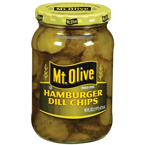 Mt. Olive Hamburger Dill Chips Pickles 16 fl. oz. Jar - Walmart.com ...