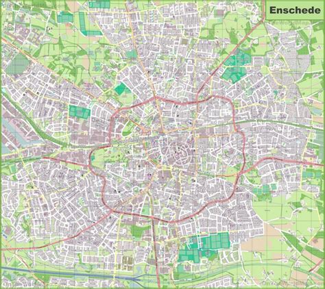 Large detailed map of Enschede - Ontheworldmap.com