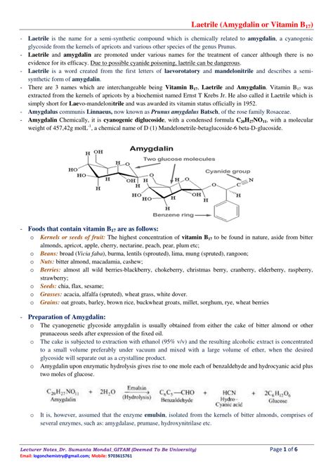 (PDF) Laetrile (Amygdalin or Vitamin B 17 )