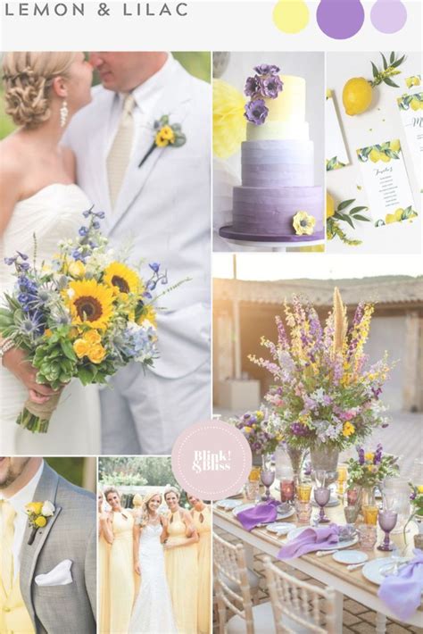 Purple and yellow wedding color palette for a spring or summer wedding ...