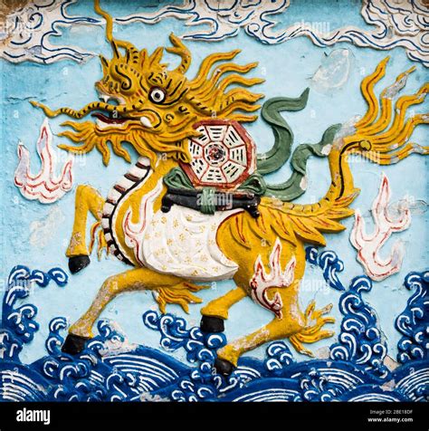 Qilin (Chinese mythical creature) at the entrance to the Temple of the ...