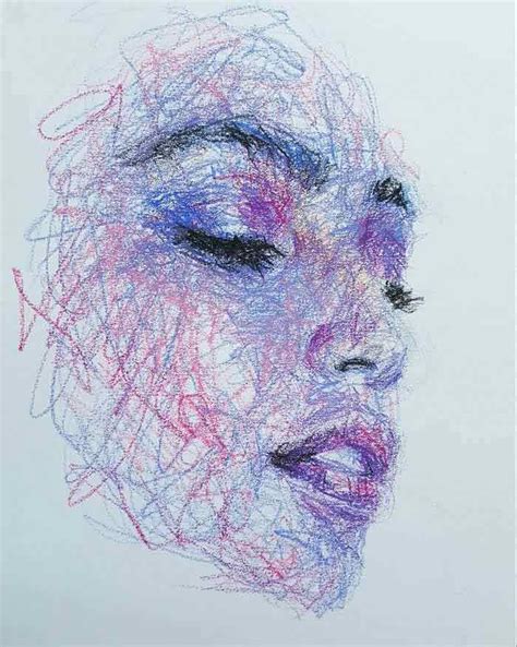 The Artist Draws Amazing Portraits Entirely By Scribbling - Trendy Art ...