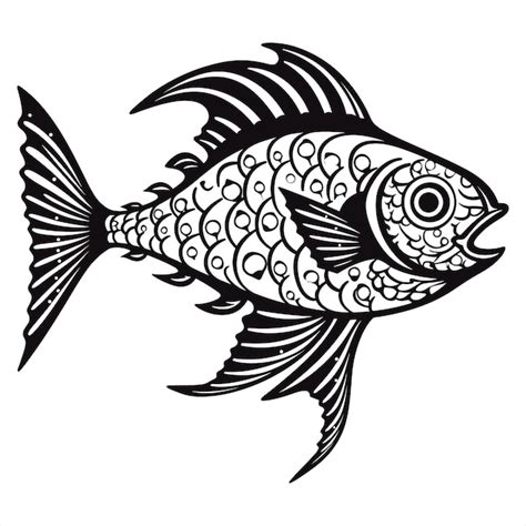 Premium Vector | Fish silhouette icon simple vector black and white