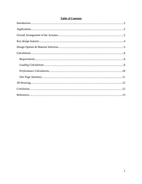 Hydraulic Actuator Design Analysis