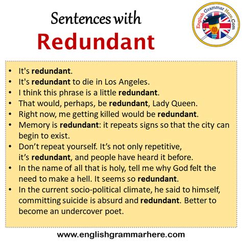 Sentences with Redundant, Redundant in a Sentence in English, Sentences ...