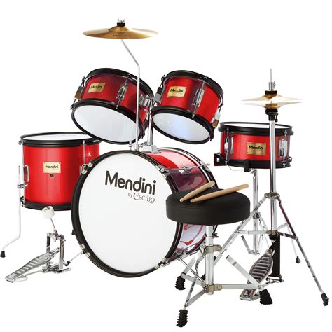 Buy Mendini by Cecilio Kids Drum Set 5 Piece - Full 16in Youth Drumset ...