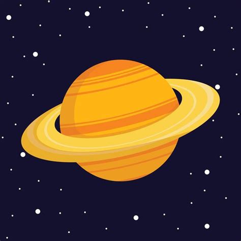 Saturno planeta en el espacio oscuro. vector, ilustración de dibujos ...