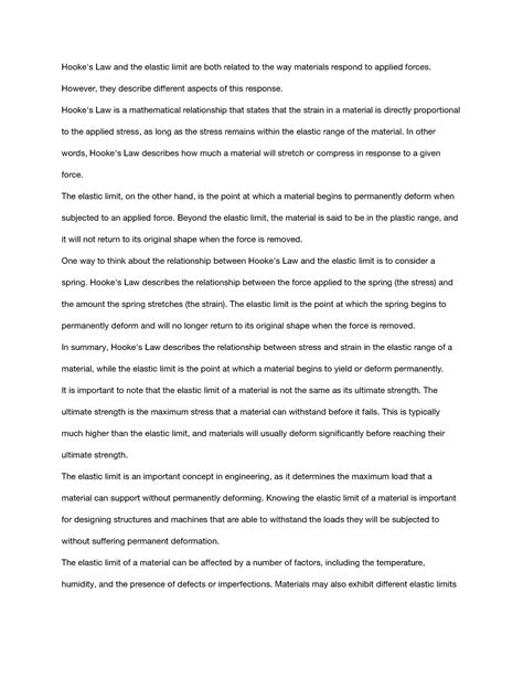 Hooke's Law and the elastic limit - However, they describe different ...