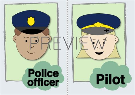 Police Officer and Pilot Flashcard | Gru Languages