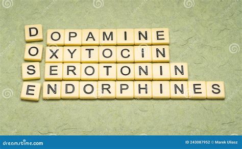 DOSE - Dopamine, Oxytocin, Serotonin and Endorphins Stock Photo - Image ...