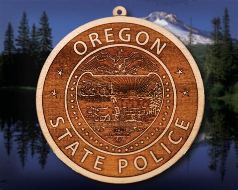 Personalized Wooden Oregon State Police Ornament