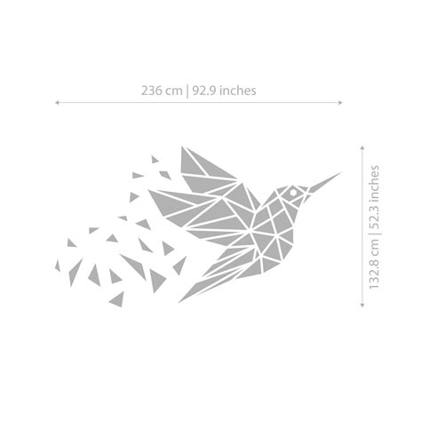 Hummingbird Geometric 3D Wall Art - Moonwallstickers.com