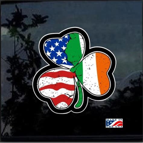 American Irish Shamrock Full Color Decal - Cool Stickers | Custom ...