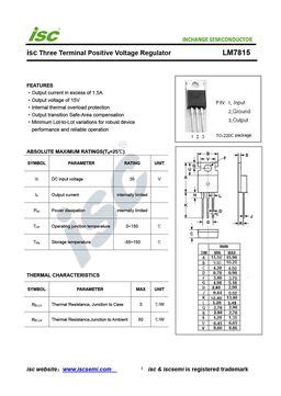 lm7815 PDF datasheet. ALL TRANSISTORS DATASHEET. POWER MOSFET, IGBT, IC ...