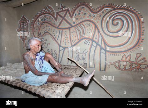 Tattoo designs on the body of a tribal woman. Kurmi caste. Bhilwara ...