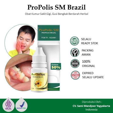 Jual Obat Kumur Sakit Gigi Gusi Bengkak Berdarah Herbal Propolis SM Isi ...