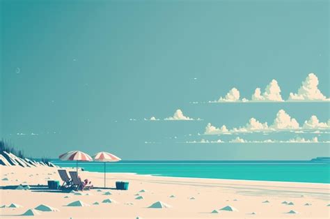 Premium Photo | Minimal summer beach landscape with copy space blue sky ...